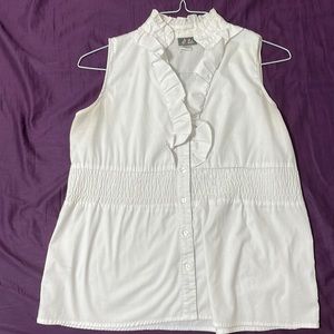 Medium White Button up Blouse